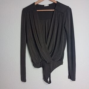 Free People Intimately Free Long Sleeve Turnt Bodysuit